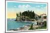 Rockland, Maine - View of the Owl's Head Lighthouse and Owl's Rock-Lantern Press-Mounted Art Print