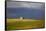 Rocklyn Community Church with Wheat Fields and Storm Coming-Terry Eggers-Framed Stretched Canvas