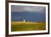 Rocklyn Community Church with Wheat Fields and Storm Coming-Terry Eggers-Framed Photographic Print