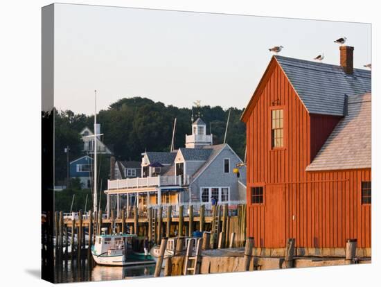 Rockport Harbor and Fishing Shack, Rock Port, Cape Ann, Massachusetts, USA-Walter Bibikow-Stretched Canvas