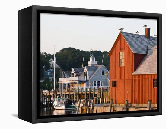 Rockport Harbor and Fishing Shack, Rock Port, Cape Ann, Massachusetts, USA-Walter Bibikow-Framed Stretched Canvas