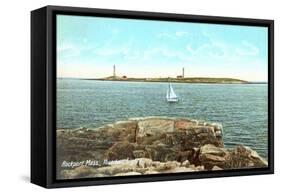 Rockport, Mass., Thatchers Lights-null-Framed Stretched Canvas