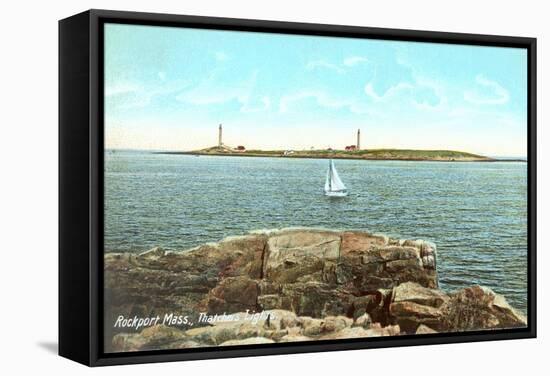 Rockport, Mass., Thatchers Lights-null-Framed Stretched Canvas
