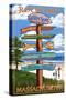 Rockport, Massachusetts - Sign Destinations-Lantern Press-Stretched Canvas