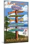 Rockport, Massachusetts - Sign Destinations-Lantern Press-Mounted Art Print