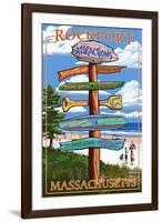 Rockport, Massachusetts - Sign Destinations-Lantern Press-Framed Art Print