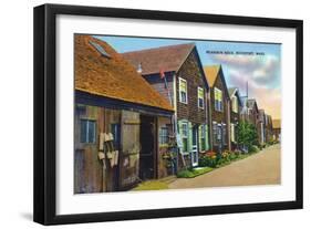 Rockport, Massachusetts, View of Bearskin Neck-Lantern Press-Framed Art Print