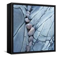 Rocks Against Cracked Boulder-Micha Pawlitzki-Framed Stretched Canvas