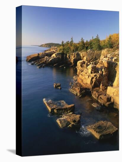 Rocks Along the Coastline in the Acadia National Park, Maine, New England, USA-Rainford Roy-Stretched Canvas