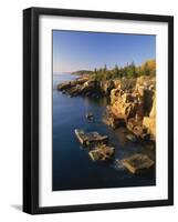 Rocks Along the Coastline in the Acadia National Park, Maine, New England, USA-Rainford Roy-Framed Photographic Print