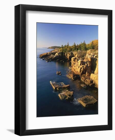 Rocks Along the Coastline in the Acadia National Park, Maine, New England, USA-Rainford Roy-Framed Photographic Print