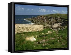 Rocks Along the Coastline of Firmanville-Manche, in Basse Normandie, France, Europe-Michael Busselle-Framed Stretched Canvas