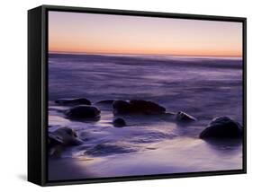 Rocks and Beach at Sunset, La Jolla, San Diego County, California, USA-Richard Cummins-Framed Stretched Canvas