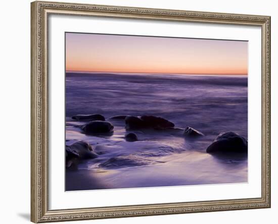 Rocks and Beach at Sunset, La Jolla, San Diego County, California, USA-Richard Cummins-Framed Photographic Print