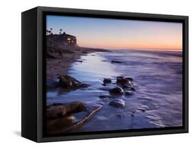 Rocks and Beach at Sunset, La Jolla, San Diego County, California, USA-Richard Cummins-Framed Stretched Canvas