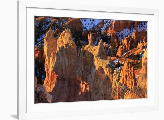 Rocks and Hoodoos Lit by Strong Dawn Light in Winter-Eleanor-Framed Photographic Print