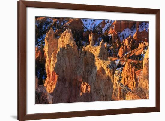 Rocks and Hoodoos Lit by Strong Dawn Light in Winter-Eleanor-Framed Photographic Print