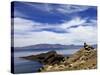 Rocks and Lake, Bahia Kona, Isla del Sol, Lake Titicaca, Bolivia, South America-Simon Montgomery-Stretched Canvas