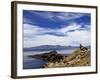Rocks and Lake, Bahia Kona, Isla del Sol, Lake Titicaca, Bolivia, South America-Simon Montgomery-Framed Photographic Print