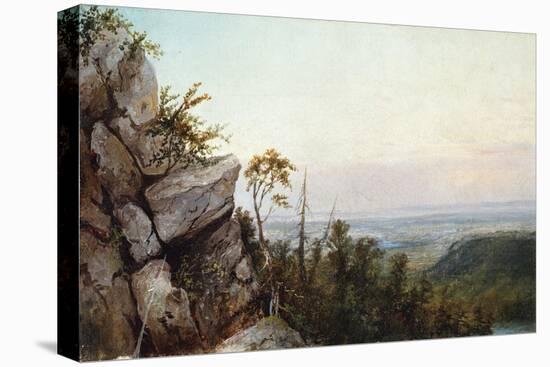 Rocks and Landscape-Frederic Edwin Church-Stretched Canvas