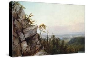 Rocks and Landscape-Frederic Edwin Church-Stretched Canvas