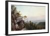 Rocks and Landscape-Frederic Edwin Church-Framed Giclee Print