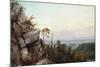 Rocks and Landscape-Frederic Edwin Church-Mounted Giclee Print