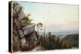 Rocks and Landscape-Frederic Edwin Church-Stretched Canvas