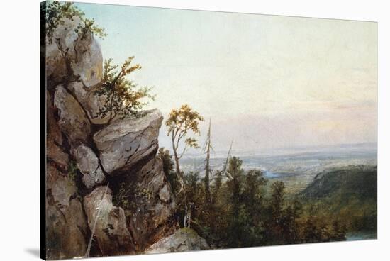 Rocks and Landscape-Frederic Edwin Church-Stretched Canvas