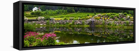 Rocks and plants in Rock Garden, Knowlton, Quebec, Canada-null-Framed Stretched Canvas