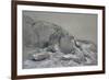 Rocks and Sea, Isle of Wight, (Drawing)-Augustus Wall Callcott-Framed Giclee Print