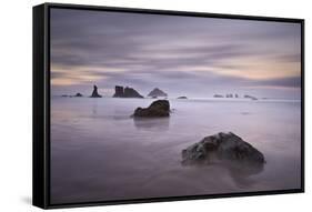 Rocks and Sea Stacks at Dawn, Bandon Beach, Oregon, United States of America, North America-James-Framed Stretched Canvas