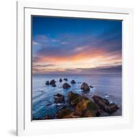 Rocks and Sea Stacks at Nugget Point Otago New Zealand, Sunrise-Travellinglight-Framed Photographic Print