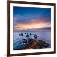 Rocks and Sea Stacks at Nugget Point Otago New Zealand, Sunrise-Travellinglight-Framed Photographic Print