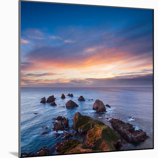 Rocks and Sea Stacks at Nugget Point Otago New Zealand, Sunrise-Travellinglight-Mounted Photographic Print