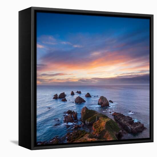 Rocks and Sea Stacks at Nugget Point Otago New Zealand, Sunrise-Travellinglight-Framed Stretched Canvas