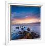 Rocks and Sea Stacks at Nugget Point Otago New Zealand, Sunrise-Travellinglight-Framed Photographic Print