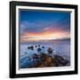 Rocks and Sea Stacks at Nugget Point Otago New Zealand, Sunrise-Travellinglight-Framed Photographic Print