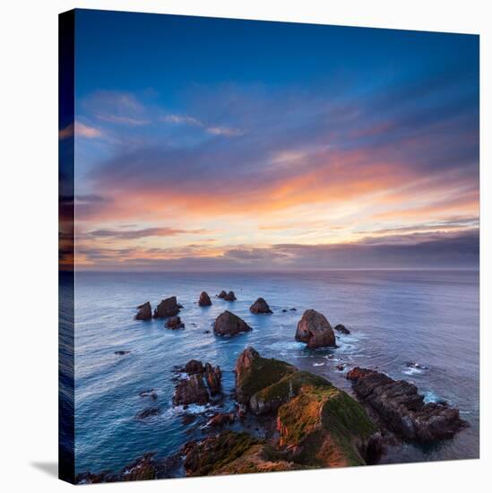 Rocks and Sea Stacks at Nugget Point Otago New Zealand, Sunrise-Travellinglight-Stretched Canvas