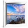 Rocks and Sea Stacks at Nugget Point, Otago, New Zealand-Travellinglight-Framed Photographic Print