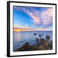 Rocks and Sea Stacks at Nugget Point, Otago, New Zealand-Travellinglight-Framed Photographic Print