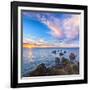 Rocks and Sea Stacks at Nugget Point, Otago, New Zealand-Travellinglight-Framed Photographic Print