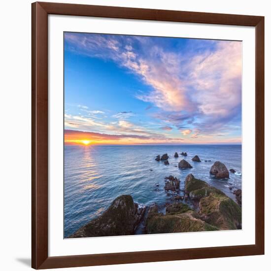 Rocks and Sea Stacks at Nugget Point, Otago, New Zealand-Travellinglight-Framed Photographic Print