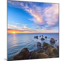 Rocks and Sea Stacks at Nugget Point, Otago, New Zealand-Travellinglight-Mounted Photographic Print