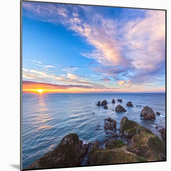 Rocks and Sea Stacks at Nugget Point, Otago, New Zealand-Travellinglight-Mounted Photographic Print