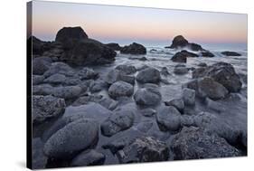 Rocks and Sea Stacks in the Surf at Dawn, Ecola State Park, Oregon, Usa-James Hager-Stretched Canvas