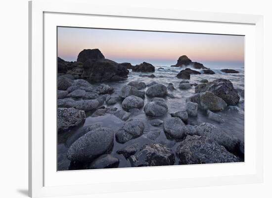 Rocks and Sea Stacks in the Surf at Dawn, Ecola State Park, Oregon, Usa-James Hager-Framed Photographic Print