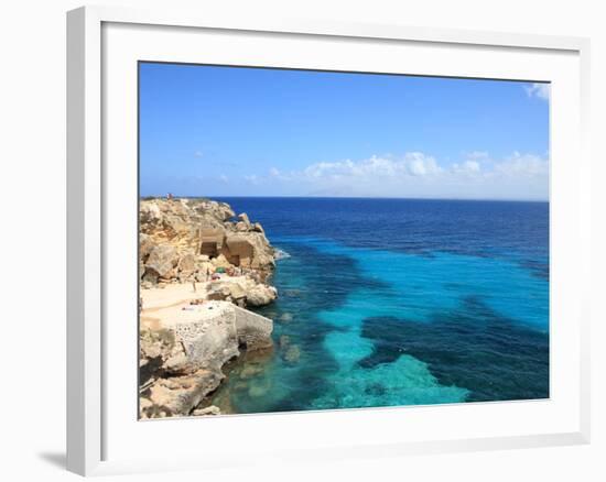 Rocks and Sea, Trapani, Favignana Island, Sicily, Italy, Mediterranean, Europe-Vincenzo Lombardo-Framed Photographic Print