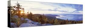 Rocks and Trees at the Lakeside, Lake Pielinen, Koli National Park, Lieksa, Finland-null-Stretched Canvas