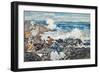 Rocks and Waves and Figures (W/C on Paper)-Maurice Brazil Prendergast-Framed Giclee Print